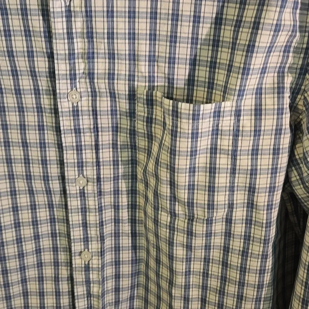 J. Crew Mens XL Blue Plaid Long Sleeve Button Down Cotton Shirt Casual Preppy
